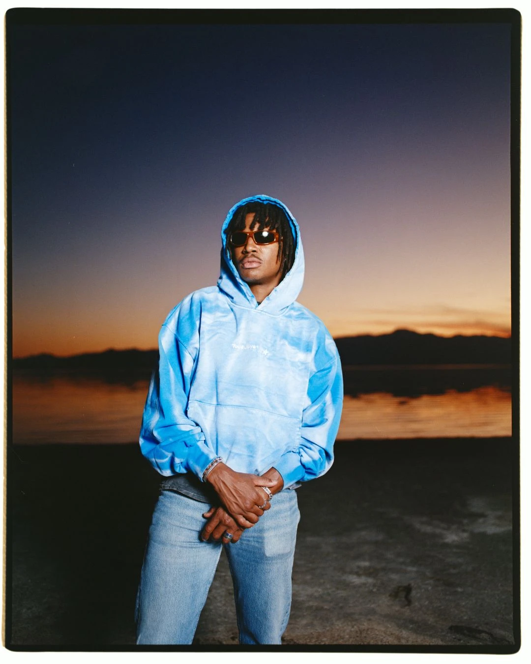 Sun Faded Blue Icon Hoodie 4 Sun Faded Blue Icon Hoodie - Image 2