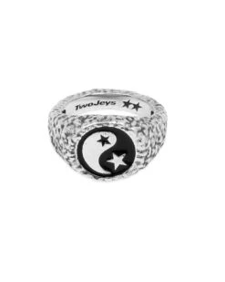 Enameled Yin Yang Ring