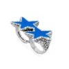 Blue Melted Stars Knuckle Ring