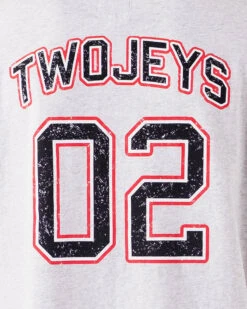 Twojeys Sleeveless Varsity Tee -Twojeys Sales Store GreyTanktopDETAIL